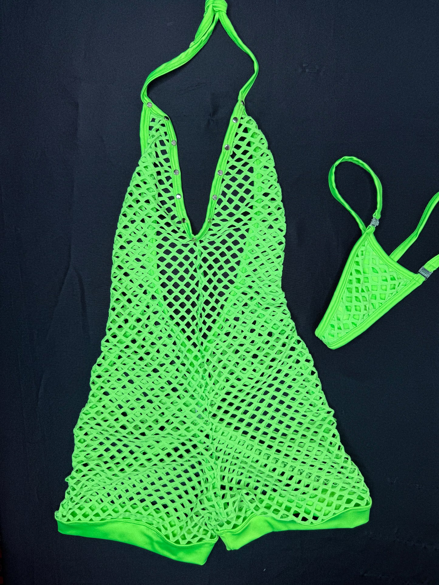 Fishnet One-Piece Lingerie Outfit