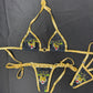 Gold/Designer Tiger Spandex Two-Piece Lingerie Outfit