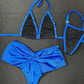 Black Mesh/Royal Blue Two-Piece Cheeky Shorts Lingerie Outfit