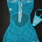 Mystic Blue/Turquoise Fishnet One-Piece Lingerie Outfit
