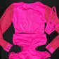 Hot Pink Camouflage/Fishnet Two-Piece Long Sleeve/Shorts Lingerie Outfit