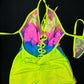 Neon Yellow/Rainbow One-Piece Lingerie Outfit