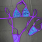 Metallic Purple Sling-Shot One-Piece Lingerie Outfit