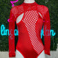 Red Fishnet/Spandex One-Piece Exotic Dancer Outfit