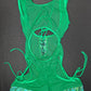 Metallic Animal Print/Green Mesh One-Piece Sleeveless Romper/Bikini Top Lingerie Outfit