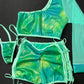 Mint/Tie-Dye Green Single Sleeve/Shorts Two-Piece Lingerie Outfit