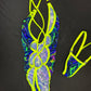 Trippy Print/Yellow Spandex One-Piece Lingerie Outfit