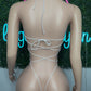 Pink/Silver Metallic Spandex One-Piece Lingerie Outfit