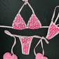 Barbie Baby Pink/Metallic Pink Spandex/Fur Two-Piece Bikini Lingerie Outfit
