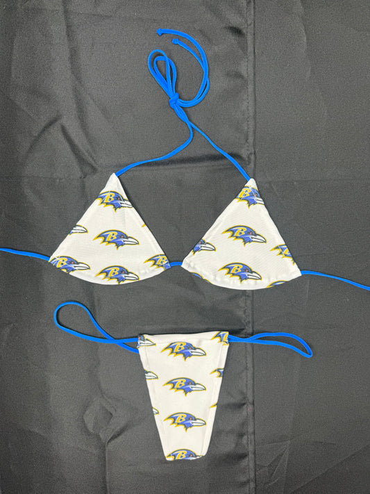 Ravens Two-Piece Micro Bikini Lingerie Outfit