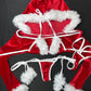 Red & White 4-Piece Hoodie Christmas Three-Piece Lingerie Outfit