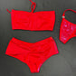 Metallic Red Tube Top/Shorts Two-Piece Lingerie Outfit