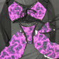 Purple Spandex/Black Mesh Two-Piece Lingerie Outfit