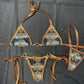 Black Harley/Copper Spandex Two-Piece Bikini Lingerie Outfit