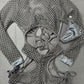 Metallic Black/Black Fishnet Bartender Outfit