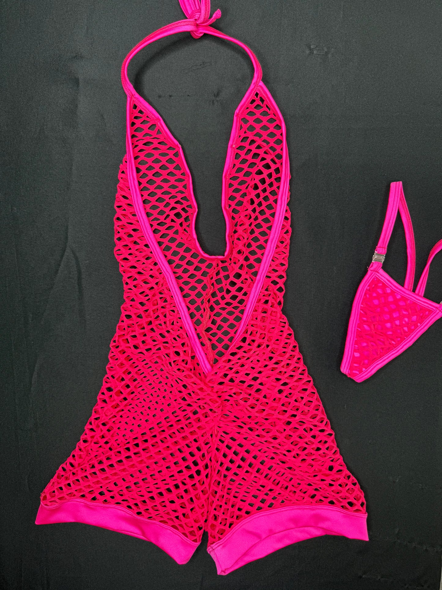 Fishnet One-Piece Lingerie Outfit