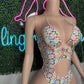 White Designer One-Piece Lingerie Outfit