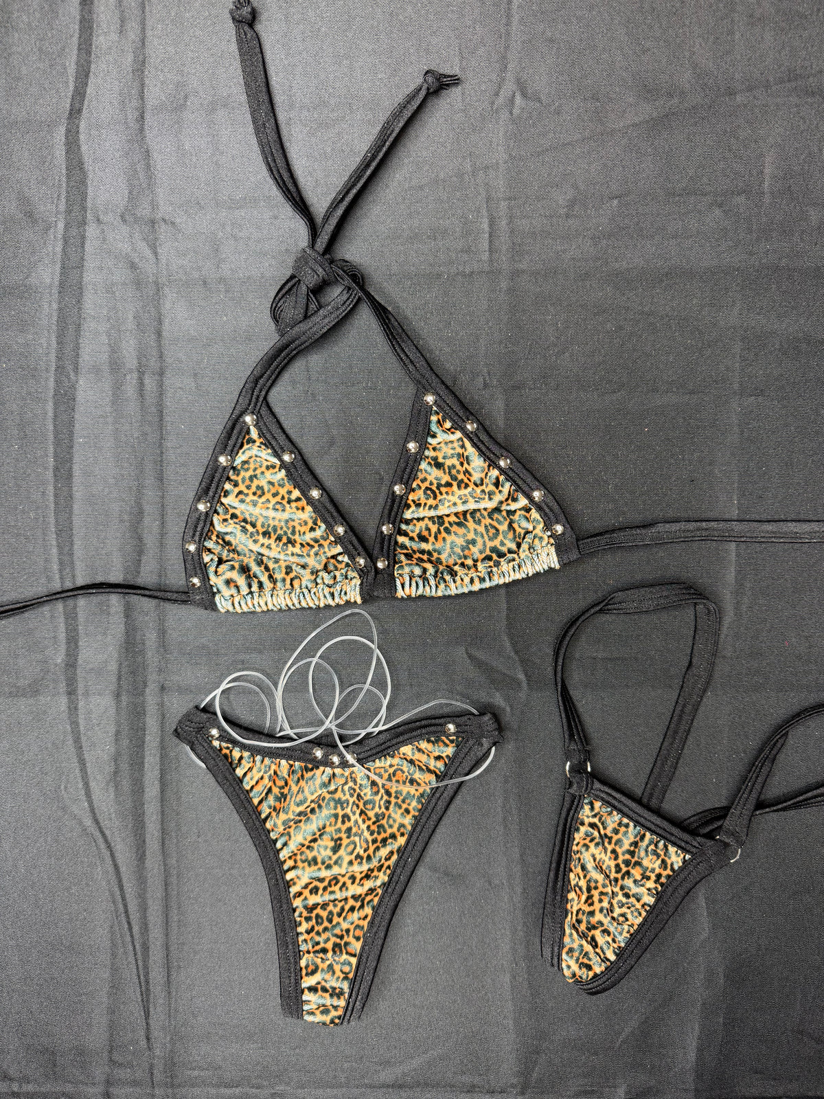 VELVET Cheetah Print Two-Piece Bikini Lingerie Outfit