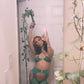 Green Chaps Stripper Leg Outfit