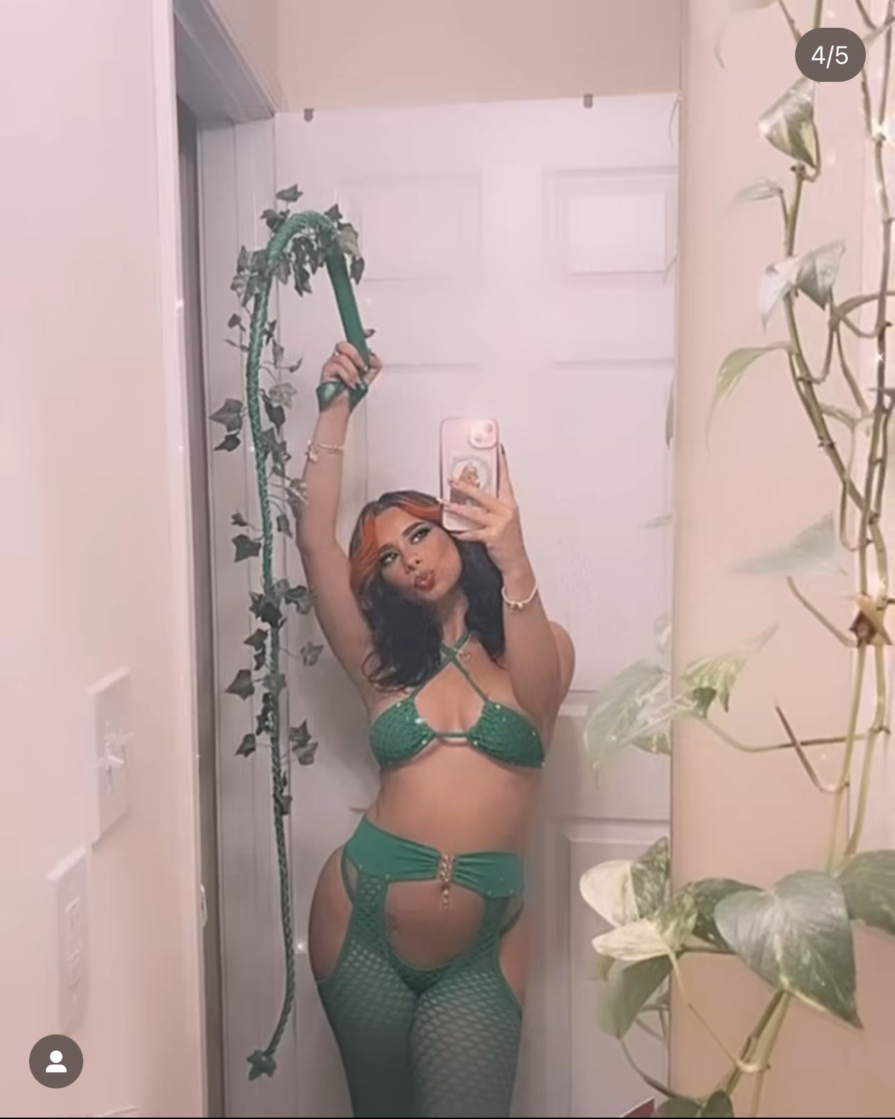 Green Chaps Stripper Leg Outfit
