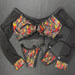 Black/Holographic Red Flame Two-Piece Lingerie Outfit