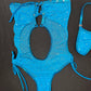 Turquoise Mesh/Metallic Turquoise Spandex One-Piece Lingerie Outfit