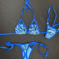 Royal Blue/Metallic Blue Print Two-Piece Bikini Lingerie Outfit