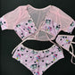 Baby Pink Kuromi Two-Piece Shorts Lingerie Outfit