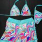 Mint Glitter Bomb Two-Piece Ripped Back Exotic Dancer Outfit