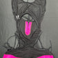 Hot Pink/Black Mesh Shoulder Romper Lingerie Outfit
