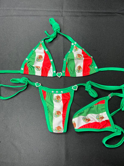 Mexico/Cinco de Mayo inspired Two-Piece Bikini Exotic Dancer Outfit