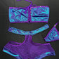 Metallic Purple/Purple Fishnet Spandex Tube Top/Shorts Two-Piece Lingerie Outfit
