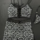 Black Bandana/Black Spandex Sports Bra/Ripped Shorts Two-Piece Lingerie Outfit