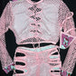 Baby Pink Kitty/Fishnet Spandex Two-Piece Lingerie Outfit