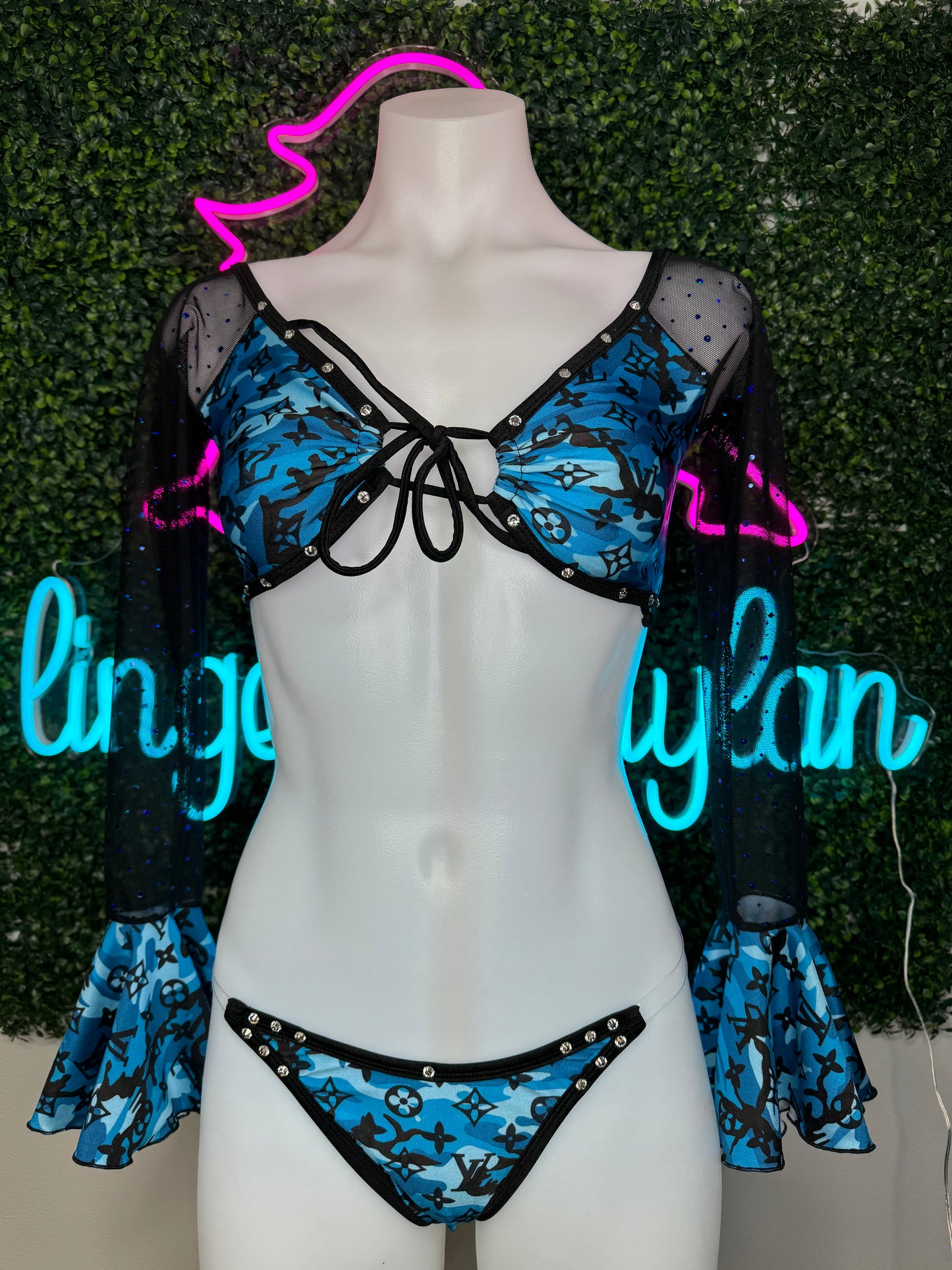 Winter Blue Camouflage Stripper Outfit