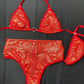 Metallic Red Two-Piece Exotic Dancer Outfit