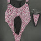 Pink Cheetah Animal Print Spandex Leotard One-Piece Lingerie Outfit