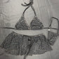 Black Mesh Bikini Top/Skirt Two-Piece Lingerie Outfit