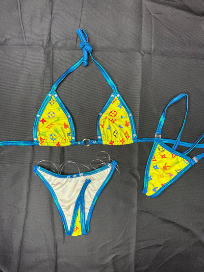 Yellow Bunny Designer Two-Piece Bikini Lingerie Outfit