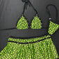 Neon Yellow Designer Bikini Top/Skirt Two-Piece Lingerie Outfit