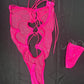 Hot Pink Mesh One-Piece Lingerie Outfit