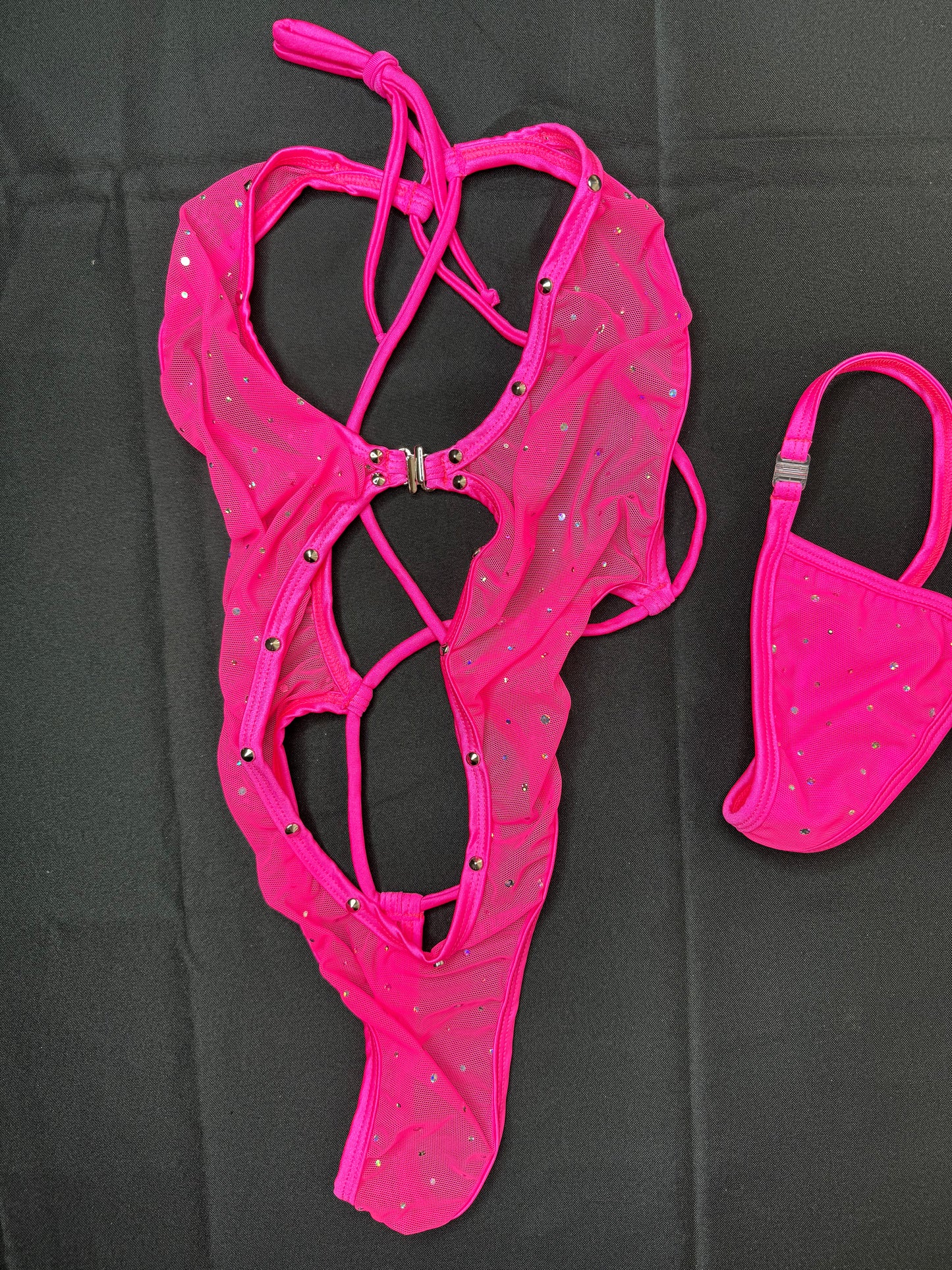 One-Piece Sparkle Mesh Exotic Dancer Outfits