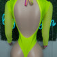 Neon Yellow/Rainbow Animal Print Romper Lingerie Outfit