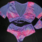 Lavender/Pink Metallic Spandex/Mesh Two-Piece Lingerie Outfit