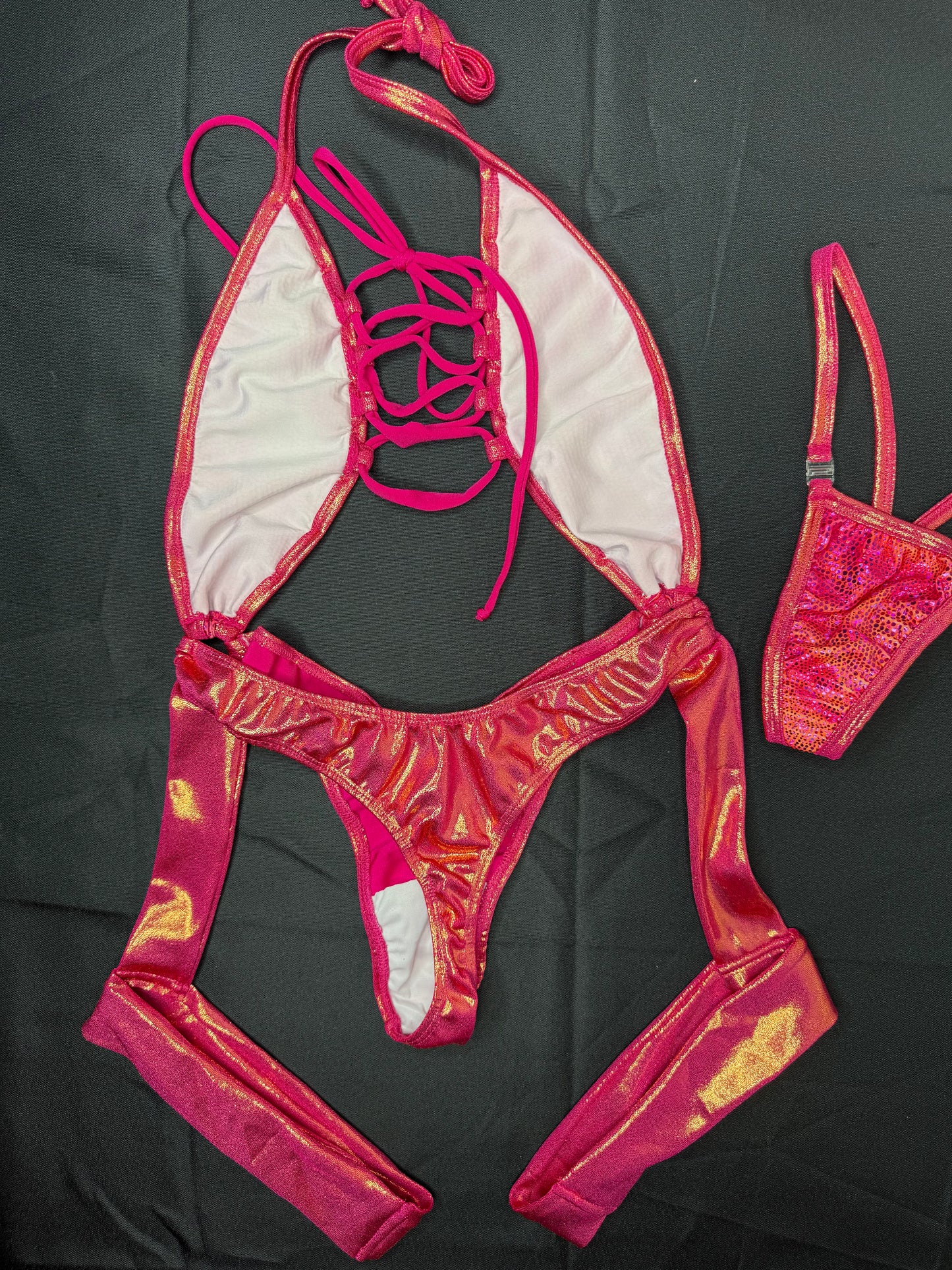 Animal Print Spandex Garter One-Piece Lingerie Outfit