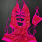 Hot Pink/Metallic Pink Scale One-Piece Romper Lingerie Outfit