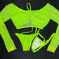 Neon Green/Lime Green Two-Piece Lingerie Outfit