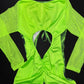 Cosmic Neon Green Spandex One-Piece Romper Lingerie Outfit