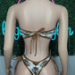 White Harley/Copper Spandex One-Piece Lingerie Outfit