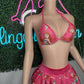 Ariel Print Spandex Bikini Top/Skirt Two-Piece Lingerie Outfit